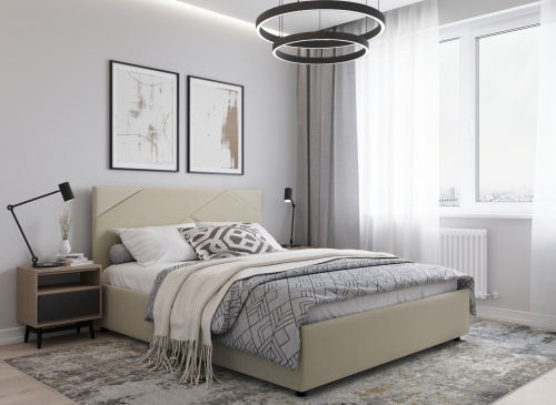 Кровать двуспальная,Коричнево-бежевый  фото в интернет-магазине BestWood