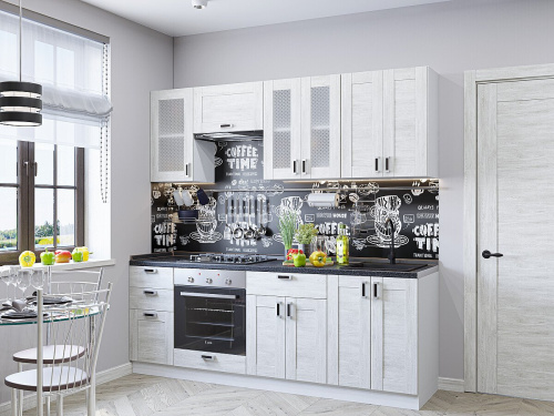 Кухонный гарнтитур Лофт-01  220х60х214/Nordic Oak фото в интернет-магазине BestWood