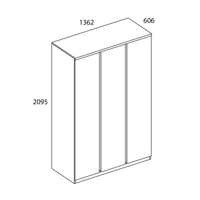 Шкаф 3DG 136,2х60,6х209,5 Персидкий жемчуг/Мадура фото в интернет-магазине BestWood