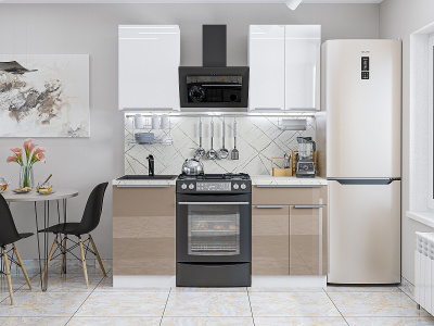 Кухонный гарнитур Фьюжн-05  110х60х214/Angel/Gallant фото в интернет-магазине BestWood