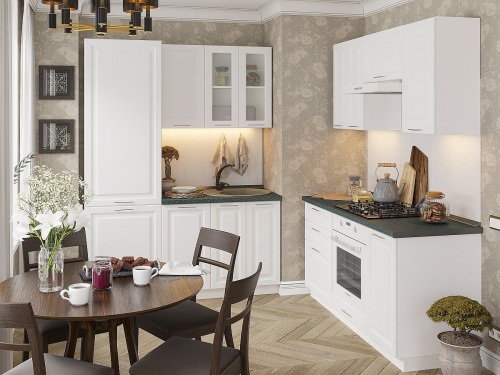 Кухонный гарнитур Ницца Royal-03  160/160х60х214/Blanco фото в интернет-магазине BestWood