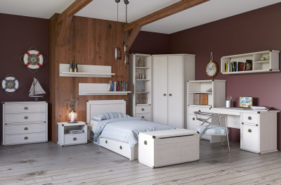 Шкаф открытый 1D1S 51,6х40х202,8/Сосна винтаж фото в интернет-магазине BestWood