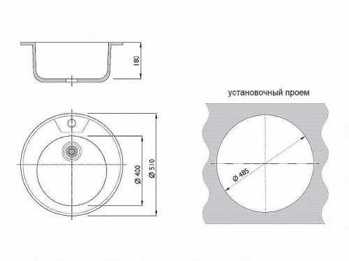 Мойка врезная 2Ч 51х51х18 /Глянец фото в интернет-магазине BestWood