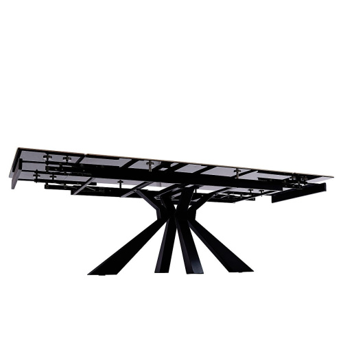 Стол обеденный Сиена 160(240)х90х76/Металл Черный/Керамика Bentley white фото в интернет-магазине BestWood