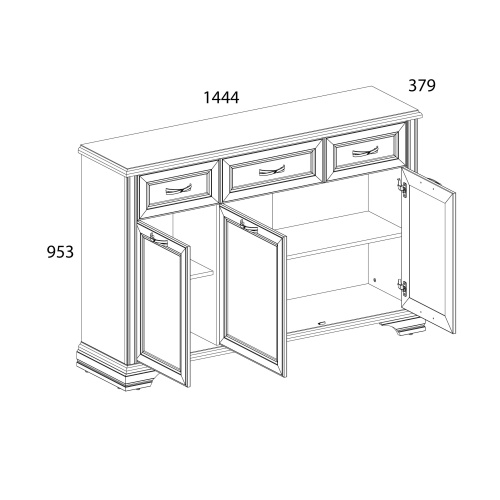 Тумба 3D3S 144,4х37,6х95,3 Сосна винтаж/Дуб анкора фото в интернет-магазине BestWood