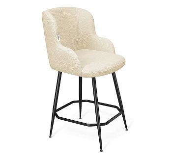 Стул полубарный Бежевый,черный муар,51х58х100,4см.