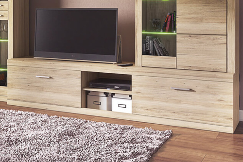 Тумба TV 2S2NB 212х46,6х47/Дуб Санремо фото в интернет-магазине BestWood