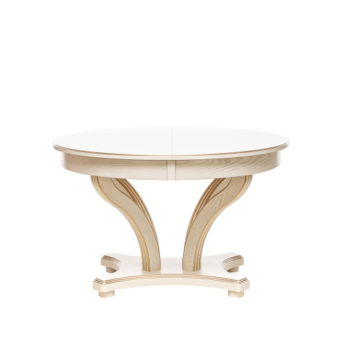 Стол раздвижной Ромео 120х120х76,5/Слоновая кость,патина золото фото в интернет-магазине BestWood