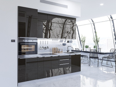 Кухонный гарнитур Фьюжн-03  260х60х214/Anthracite фото в интернет-магазине BestWood