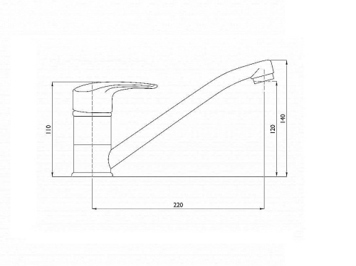 Смеситель для кухни 220/140 Хром фото в интернет-магазине BestWood