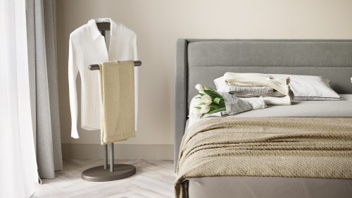 Вешалка костюмная 50х28х105/Венге/Черный фото в интернет-магазине BestWood