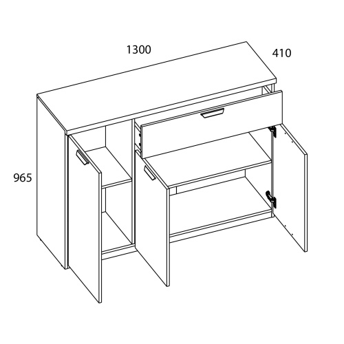 Тумба 3D1S 130х41х96,5 Персидский жемчуг/Ирл.ликер фото в интернет-магазине BestWood