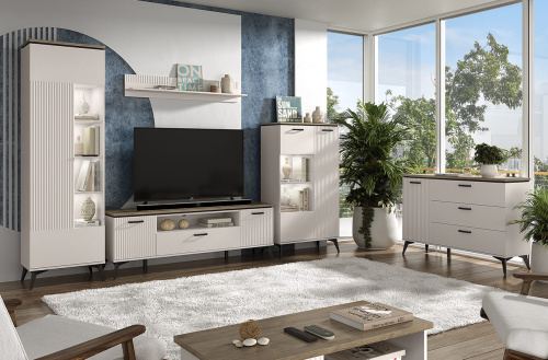 Тумба 1D3S 130,6х39,4х88,4 Персидский жемчуг/Амарок фото в интернет-магазине BestWood