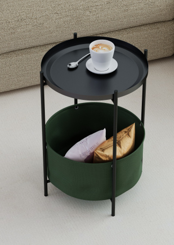 Стол журнальный Хаки,черный муар,37х37х52см. фото в интернет-магазине BestWood