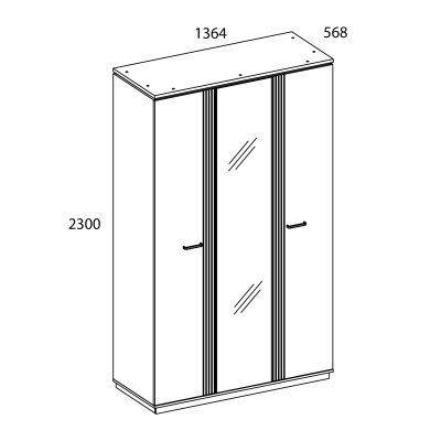 Шкаф 3DG Z 136,4х56,8х230 Персидский жемчуг/Амарок фото в интернет-магазине BestWood