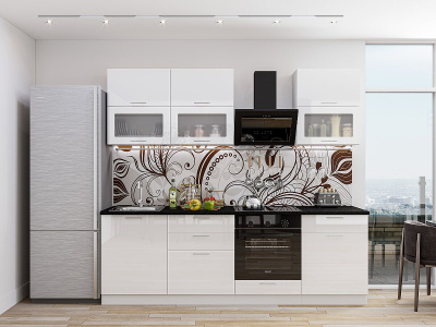 Кухонный гарнитур Валерия-М-01  180х60х214/Белый глянец фото в интернет-магазине BestWood