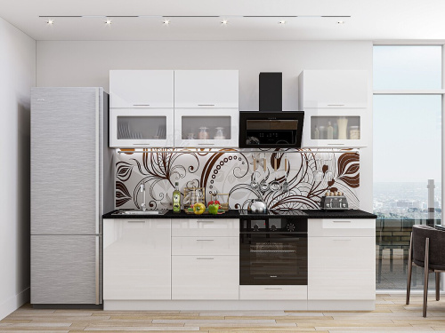 Кухонный гарнитур Валерия-М-01  180х60х214/Белый глянец фото в интернет-магазине BestWood