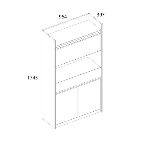 Шкаф 3D1SN 96,4х39,4х174,5 /Каштан найроби/Оникс фото в интернет-магазине BestWood