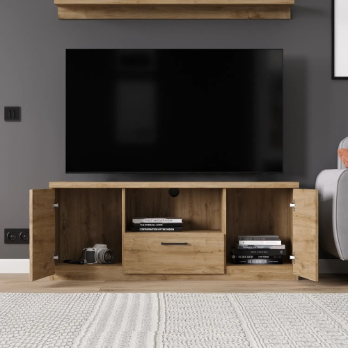 Тумба TV 2D1SN 135х41х53,6/Дуб Наварра фото в интернет-магазине BestWood