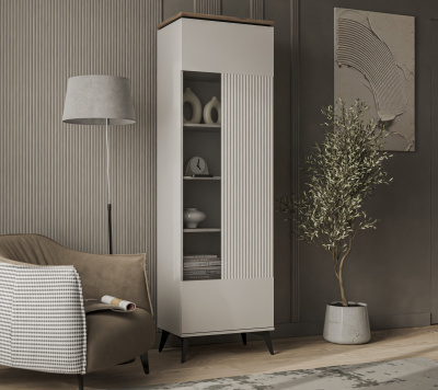 Шкаф с витриной 1V 63х39,4х207,3 Персидский жемчуг/Амарок фото в интернет-магазине BestWood