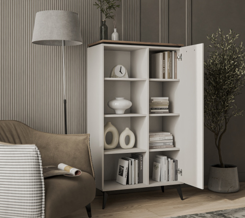 Шкаф открытый 1DP 81,4х39,4х146,2 Персидский жемчуг/Амарок фото в интернет-магазине BestWood