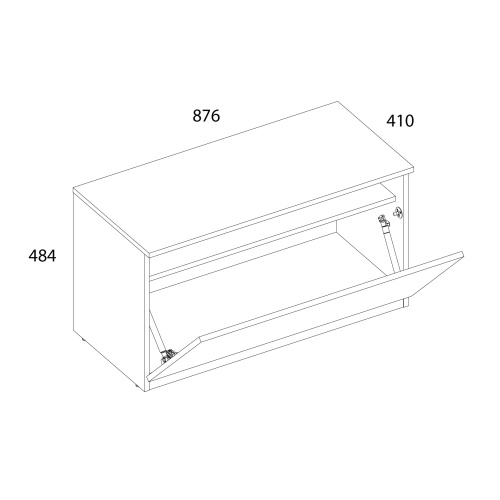 Тумба для обуви 1D 87,6х41х48,4 Персидский жемчуг/Дуб Наварра фото в интернет-магазине BestWood
