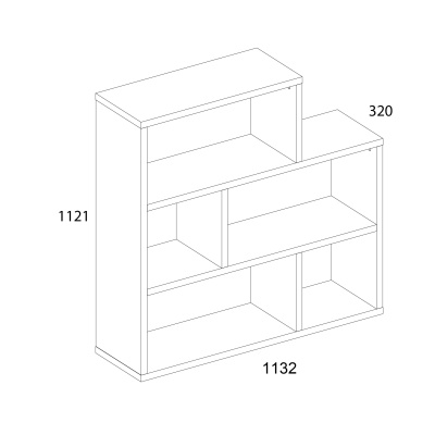 Стеллаж Н110 113,2х32х112,1/Дуб мадура фото в интернет-магазине BestWood