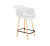 Стул полубарный 61,5х54,5х96,7/Белый/Прозрачный Лак/Черный Муар фото в интернет-магазине BestWood