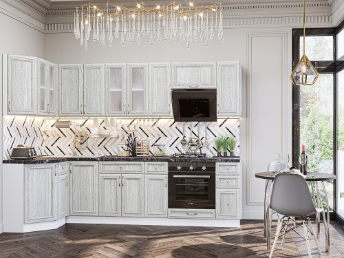 Кухонный гарнитур Шале-03  130/280х60х214/White Dreamline фото в интернет-магазине BestWood