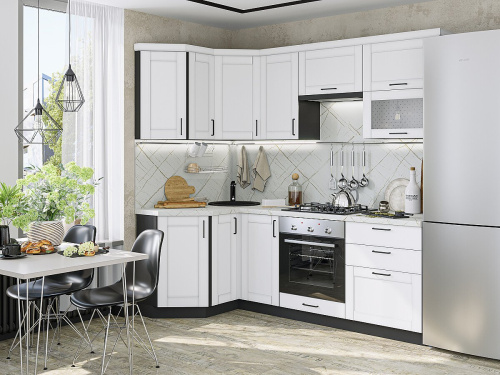 Кухонный гарнтитур Лофт-03  120/220х60х214/Super White фото в интернет-магазине BestWood