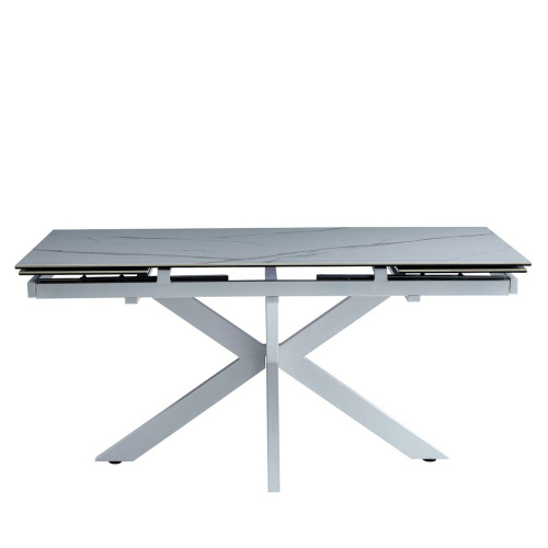 Стол обеденный Венеция 160(240)х90х76/Металл Белый/Керамика Lisa white фото в интернет-магазине BestWood