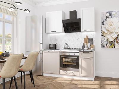 Кухонный гарнитур Барселона-06  160х60х214 Белый/Кашемир фото в интернет-магазине BestWood