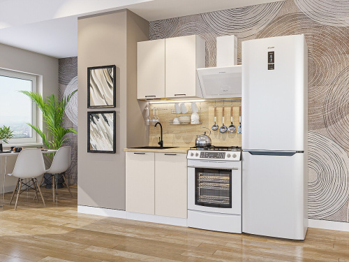 Кухонный гарнитур Флэт-03  80х60х214/Cashmere In 2S фото в интернет-магазине BestWood