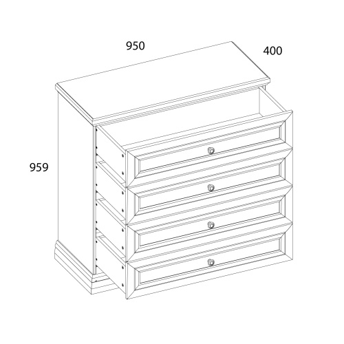 Комод 4S 95х40х95,9/Серый фото в интернет-магазине BestWood