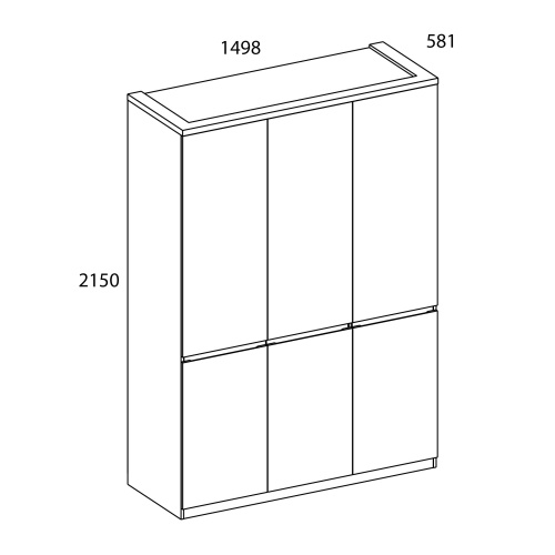 Шкаф 3DG H 149,8х58,1х215 Белый/Дуб вотан фото в интернет-магазине BestWood