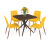 Обеденная группа 83х83х75 Коричневый/Желтый фото в интернет-магазине BestWood
