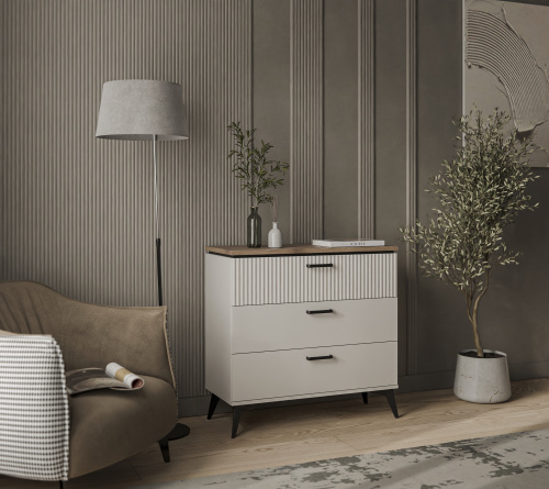 Комод 3S 91,6х39,4х89 Персидский жемчуг/Амарок фото в интернет-магазине BestWood