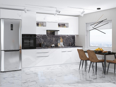 Кухонный гарнитур Фьюжн-01  380х60х234/Angel фото в интернет-магазине BestWood