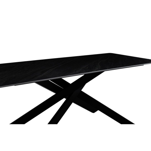 Стол обеденный Мерлин 200х80х76/Металл Черный/Керамика Austrilia sand black фото в интернет-магазине BestWood