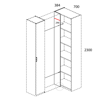 Шкаф 1D 70х38,4х230/Персидский жемчуг фото в интернет-магазине BestWood