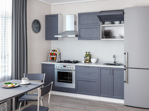 Кухонный гарнитур Сканди-01  220х60х214/Graphite Softwood фото в интернет-магазине BestWood