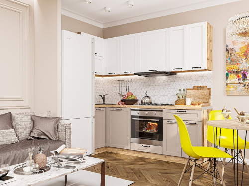 Кухонный гарнитур Барселона-04  95/220х60х214 Белый/Кашемир фото в интернет-магазине BestWood