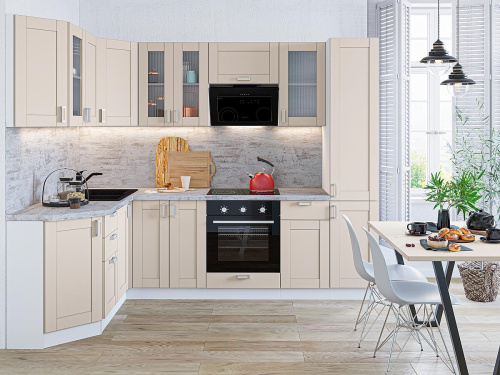 Кухонный гарнтитур Лофт-04  170/260х60х214/Cream Silk фото в интернет-магазине BestWood