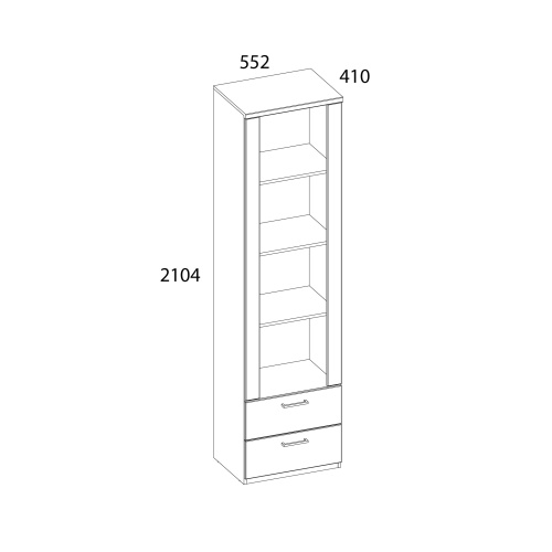 Шкаф открытый 2S4N 55,2х41х210,4/Дуб Наварра фото в интернет-магазине BestWood
