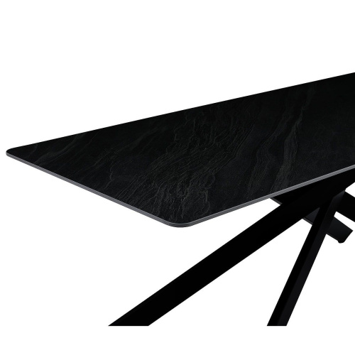 Стол обеденный Мерлин 200х80х76/Металл Черный/Керамика Austrilia sand black фото в интернет-магазине BestWood