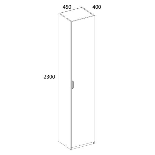 Шкаф 1D 45 45х40х230/Персидский жемчуг фото в интернет-магазине BestWood