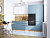 Кухонный гарнитур Фьюжн-07  270х60х214/Silky White/Silky Blue