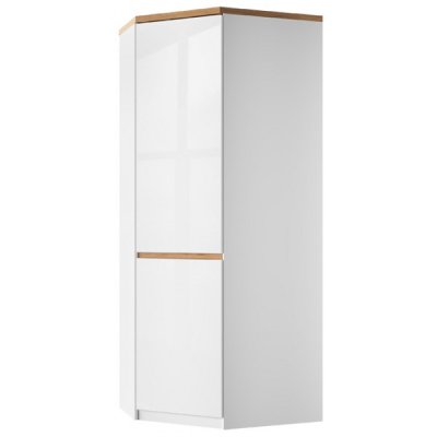 Шкаф угловой 1DGP  70,8х93х215 Белый/Дуб вотан фото в интернет-магазине BestWood