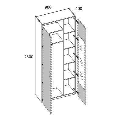 Шкаф 2D Z 90х40х230/Персидский жемчуг фото в интернет-магазине BestWood