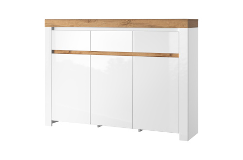 Тумба 3D3S  150,2х35,7х108,6 Белый/Дуб вотан фото в интернет-магазине BestWood